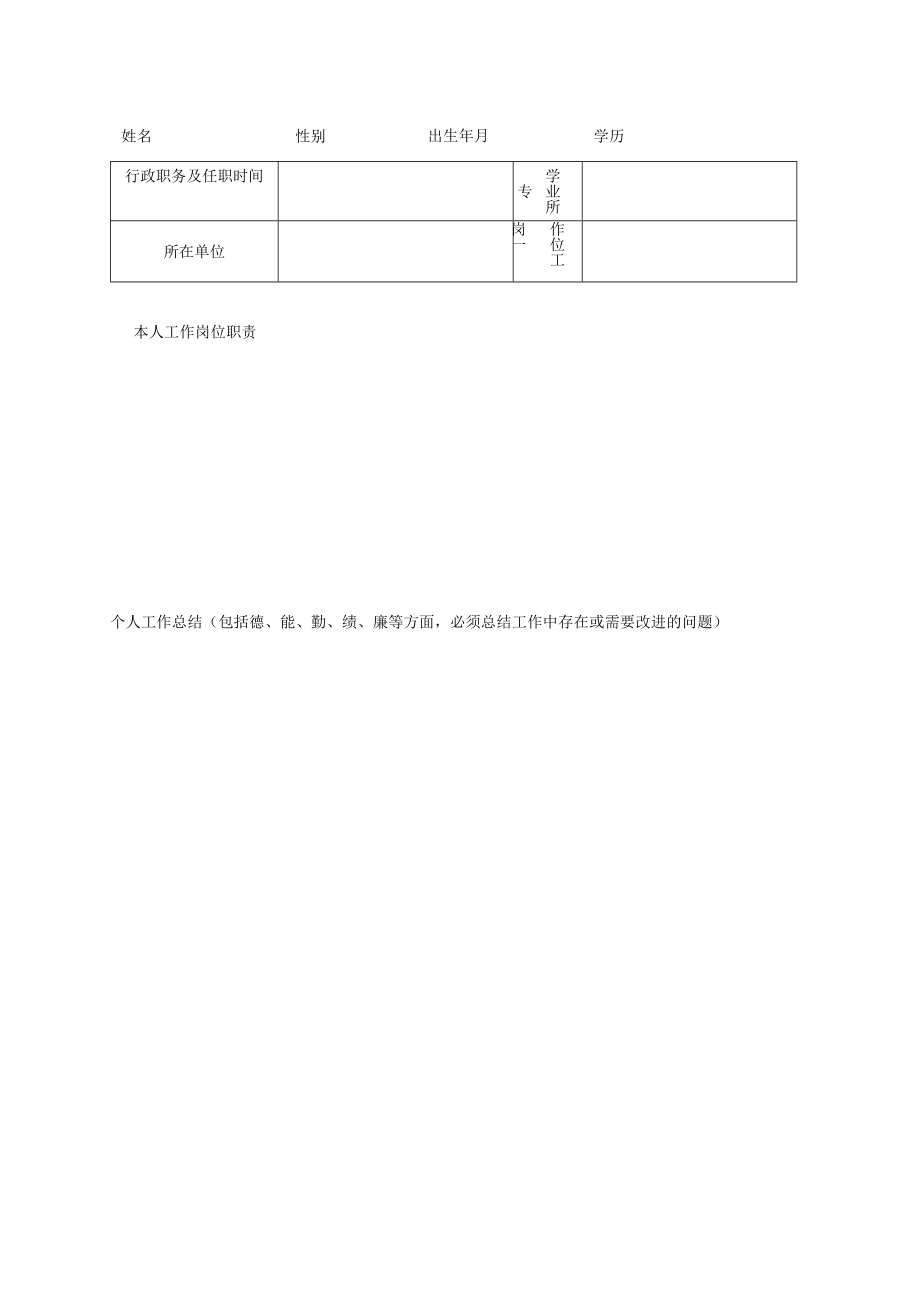 XX工程大学管理人员（中层管理干部）年度考核表.docx_第3页