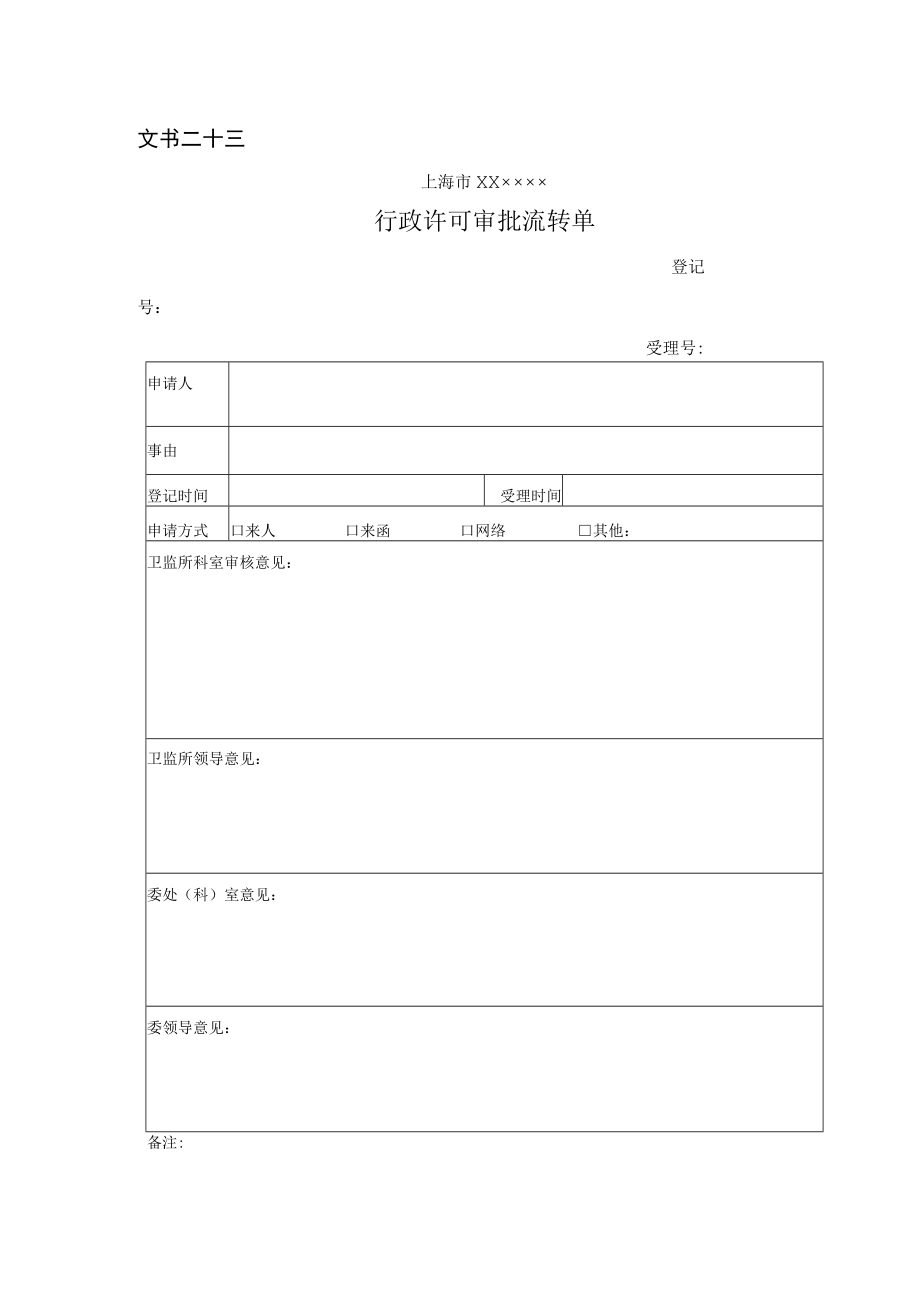 行政许可审批流转单.docx_第1页