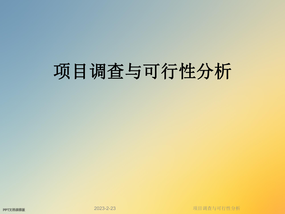 项目调查与可行性分析.ppt_第1页