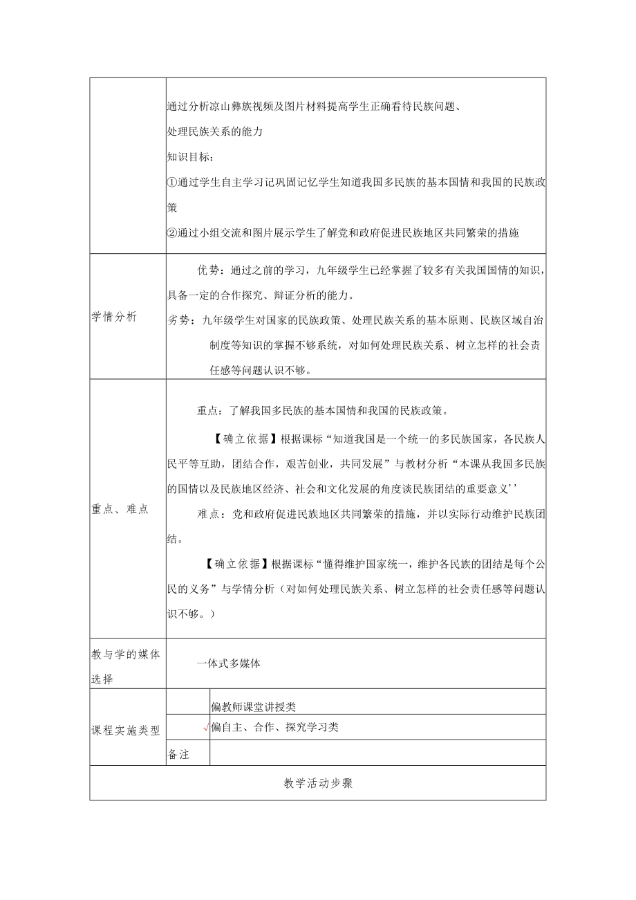 促进民族团结 教学设计.docx_第2页