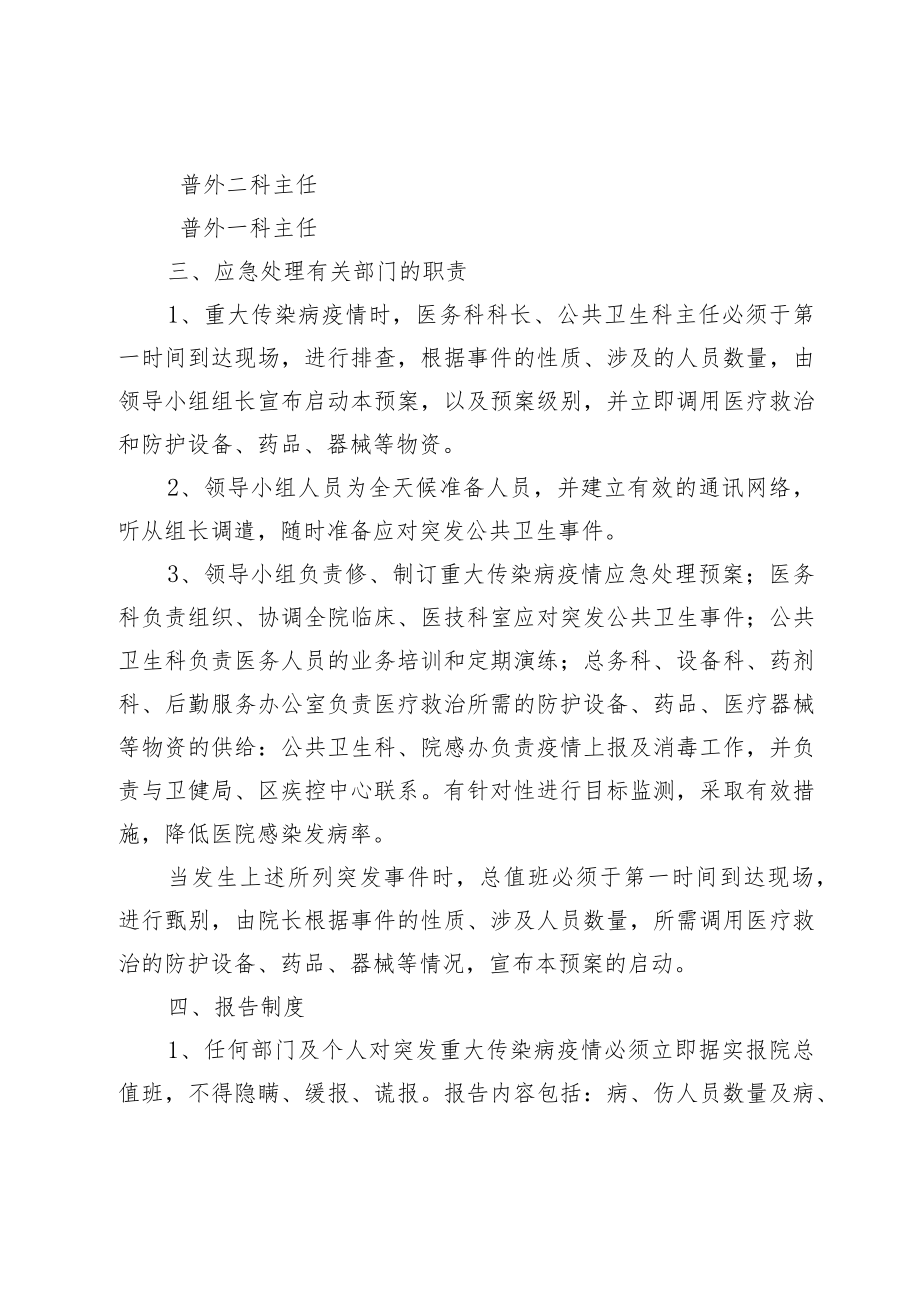 XX医院重大突发传染病疫情应急预案.docx_第3页