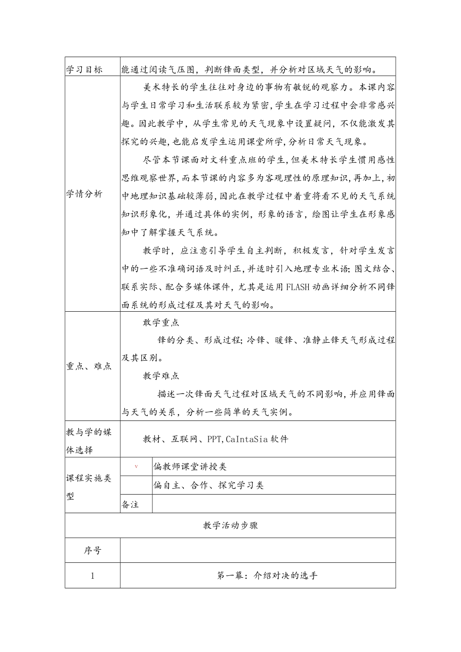 常见的天气系统 教学设计.docx_第2页