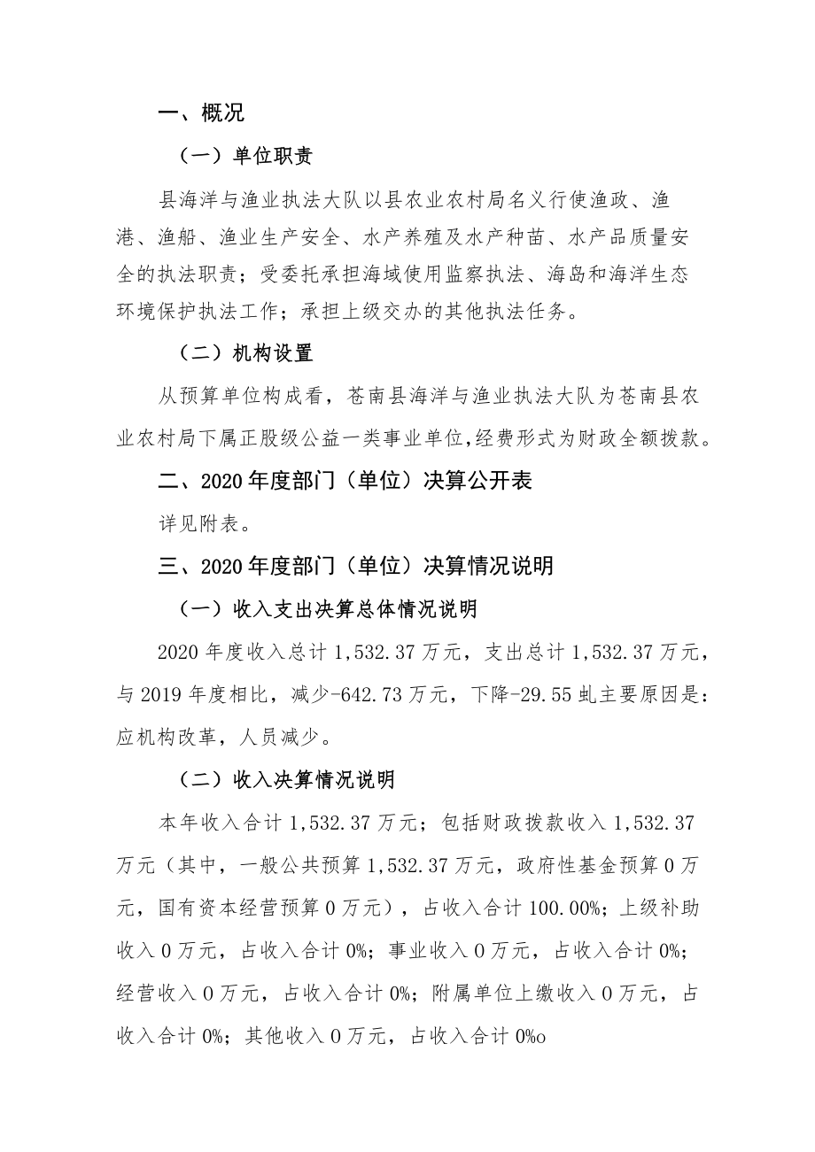 苍南县海洋与渔业执法大队2020年度单位决算目录.docx_第2页