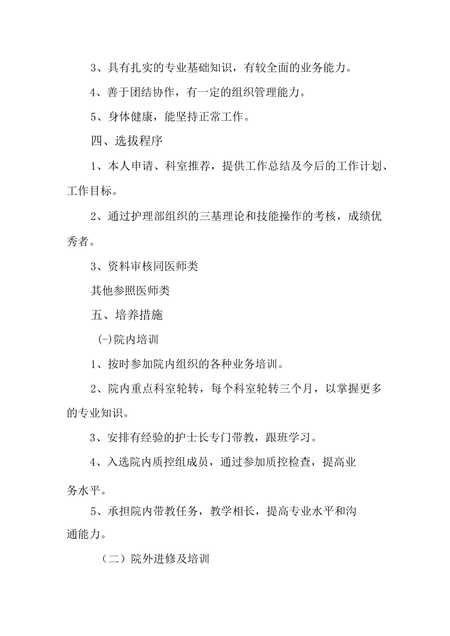 医院护理人才培养实施方案.docx_第2页