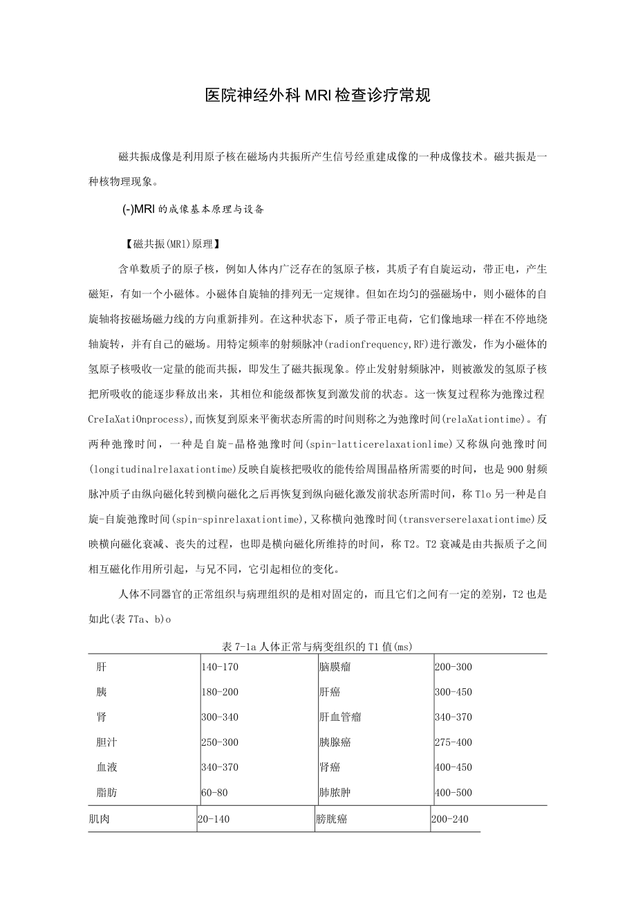 医院神经外科MRI检查诊疗常规.docx_第1页