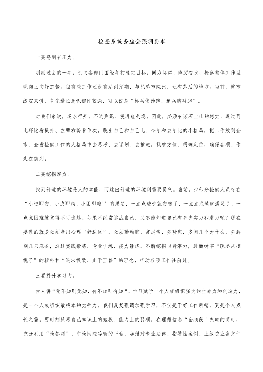 检查系统务虚会强调要求.docx_第1页