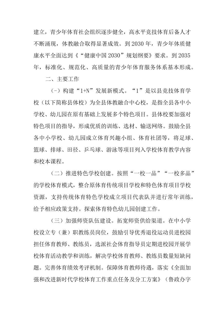 关于进一步深化体教融合促进青少年健康发展的实施意见.docx_第2页