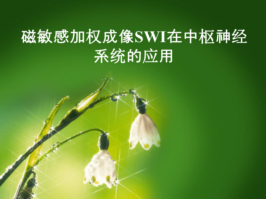 SWI的临床应用.ppt_第1页