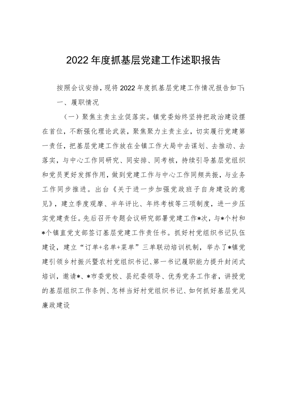 2022年度抓基层党建工作述职报告.docx_第1页