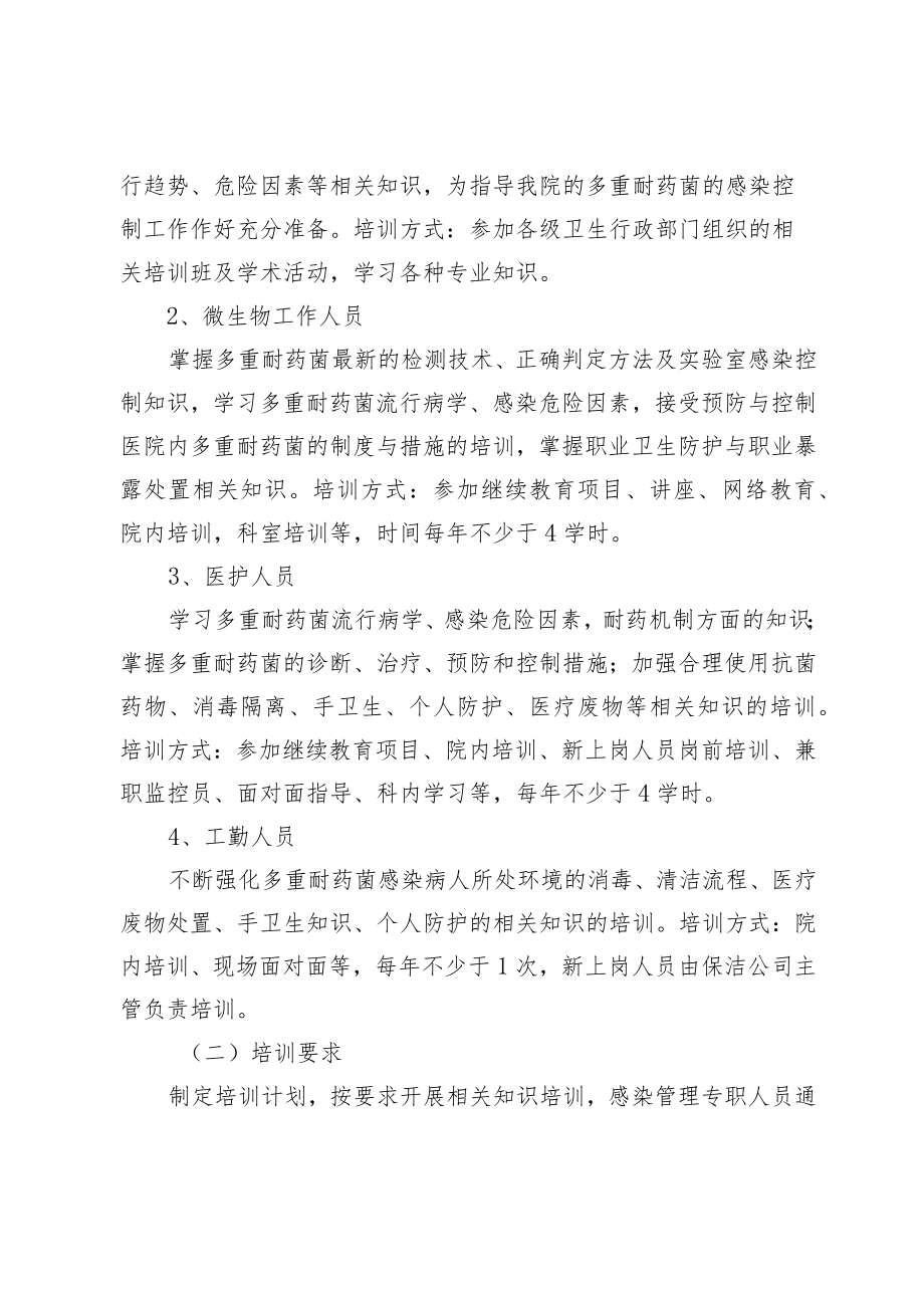 医院多重耐药菌感染措施培训制度.docx_第2页