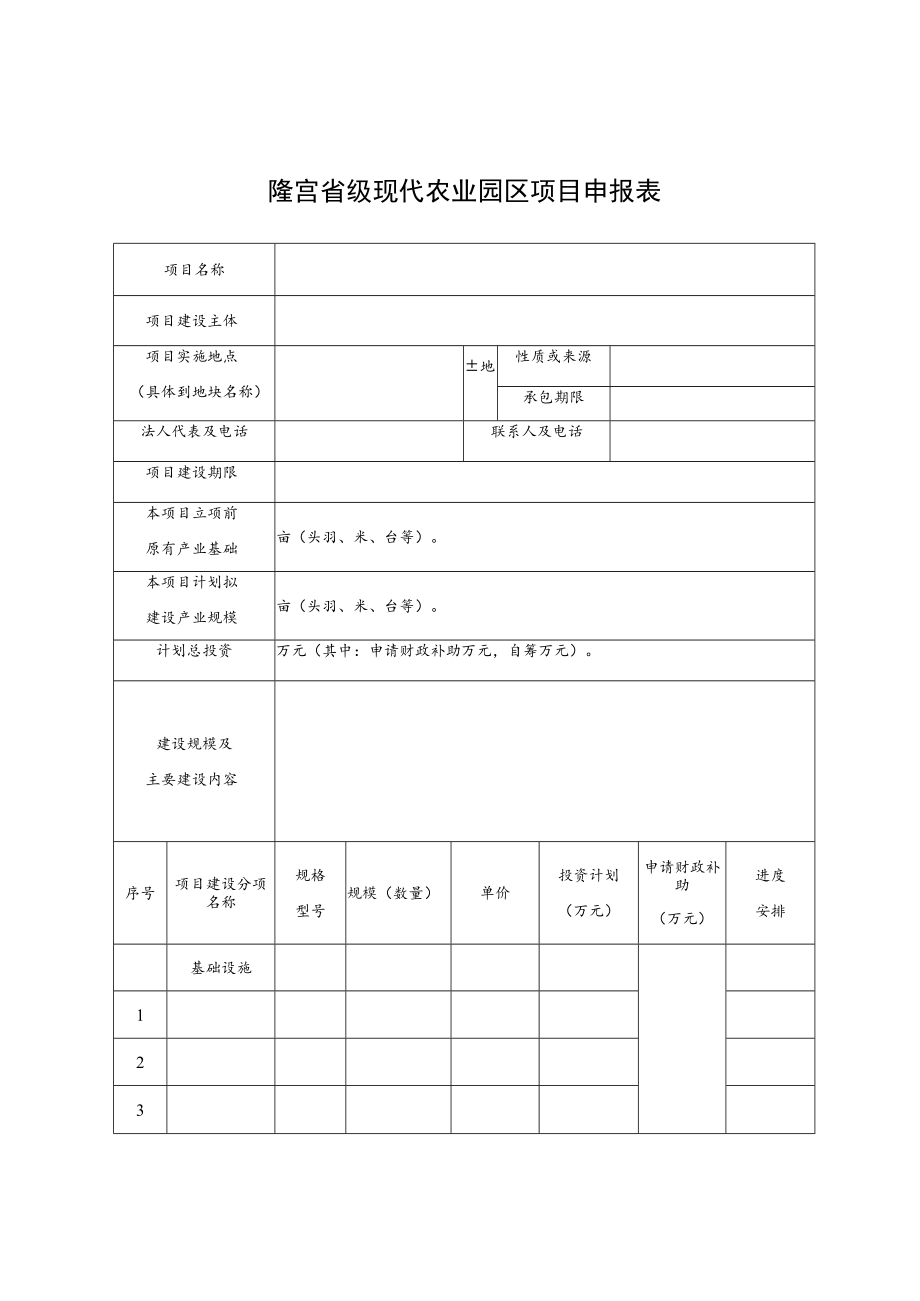 隆宫省级现代农业园区项目申报表.docx_第1页