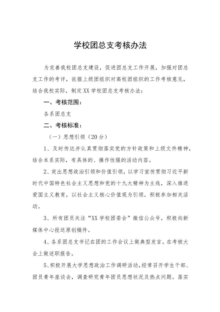 学校团总支考核办法.docx_第1页