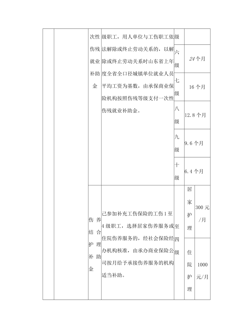 基本工伤补充保险缴费及赔付项目标准.docx_第3页