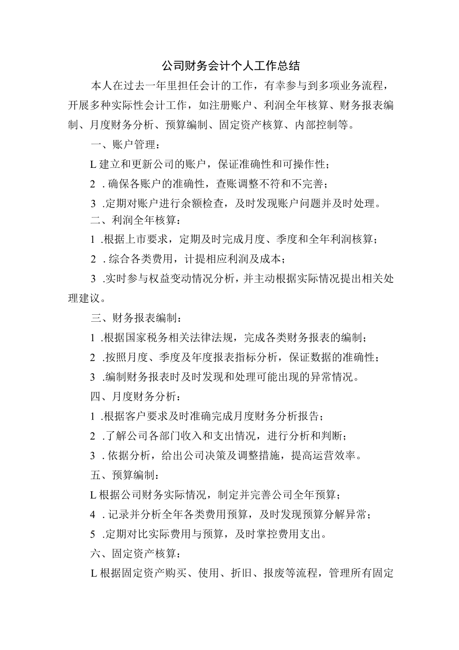 公司财务会计个人工作总结.docx_第1页