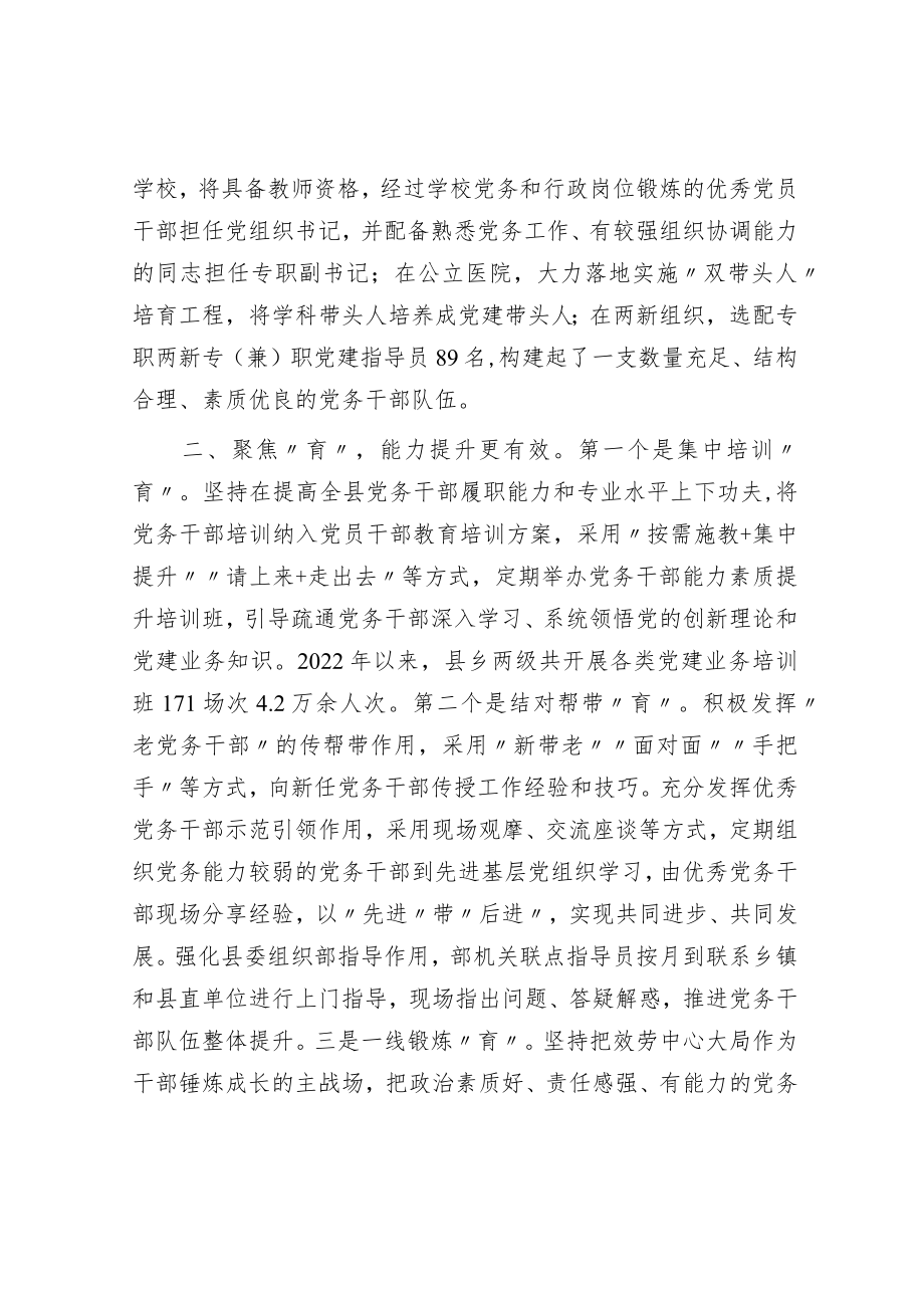 党务干部队伍建设工作汇报.docx_第2页