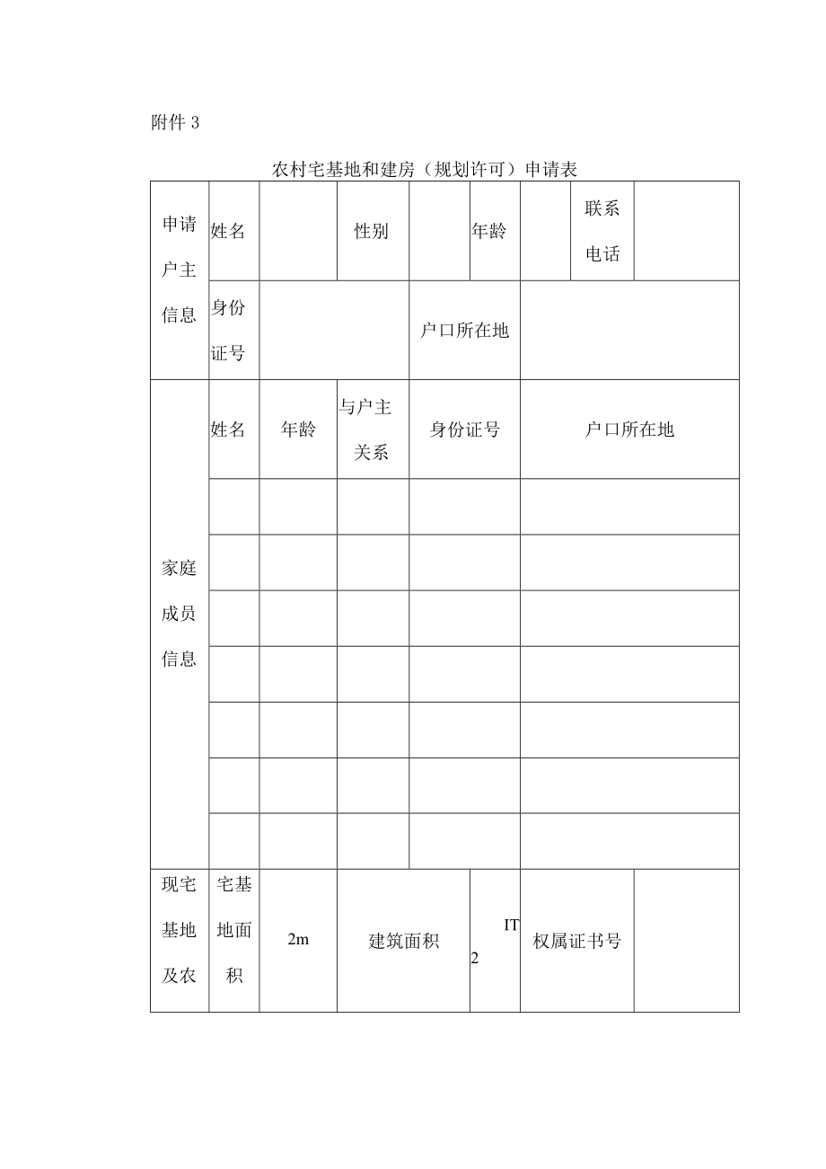 农村宅基地和建房（规划许可）申请表.docx_第1页