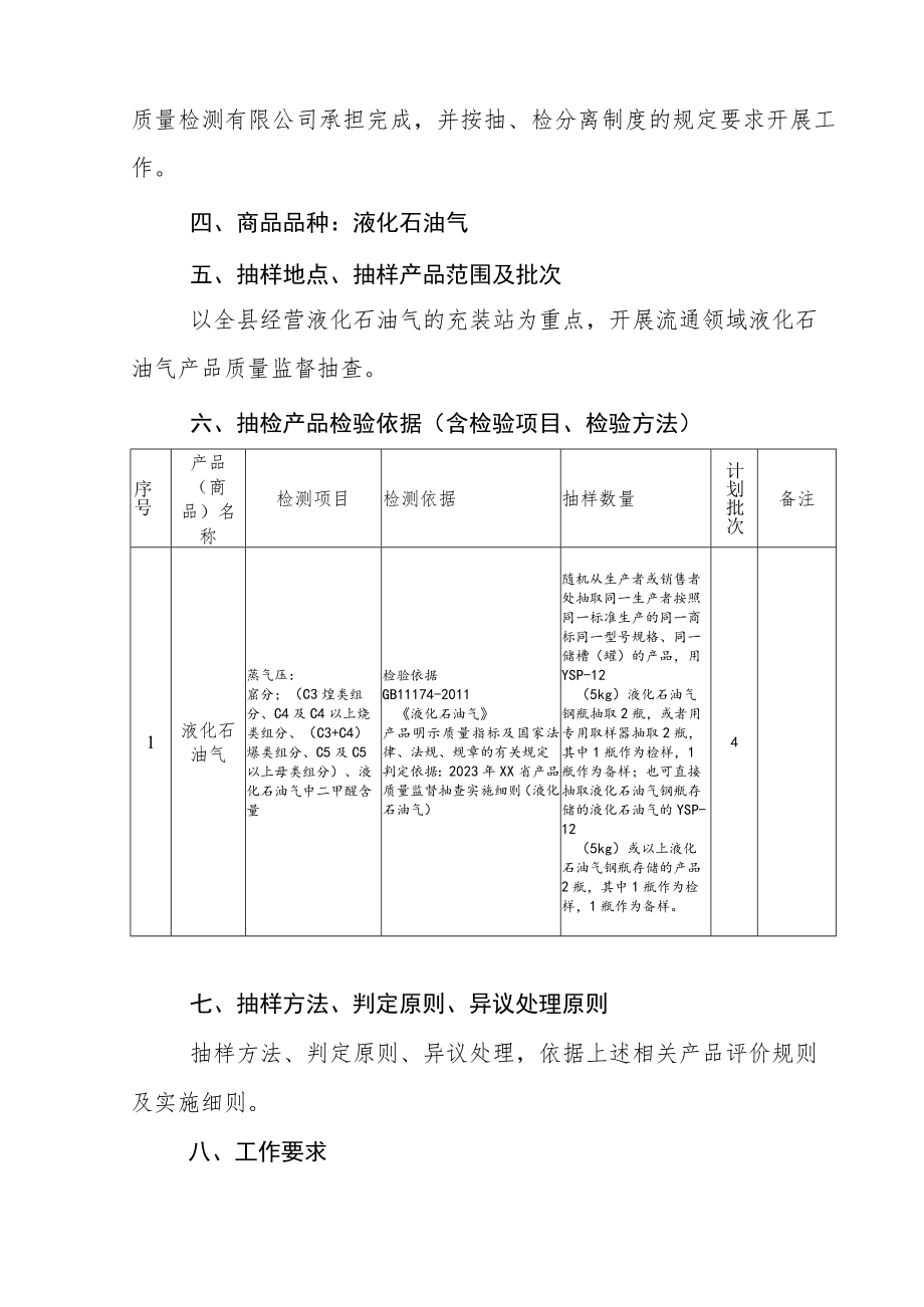 XX县市场监督管理局2023年流通领域液化石油气产品质量监督抽查检验方案与实施细则.docx_第2页