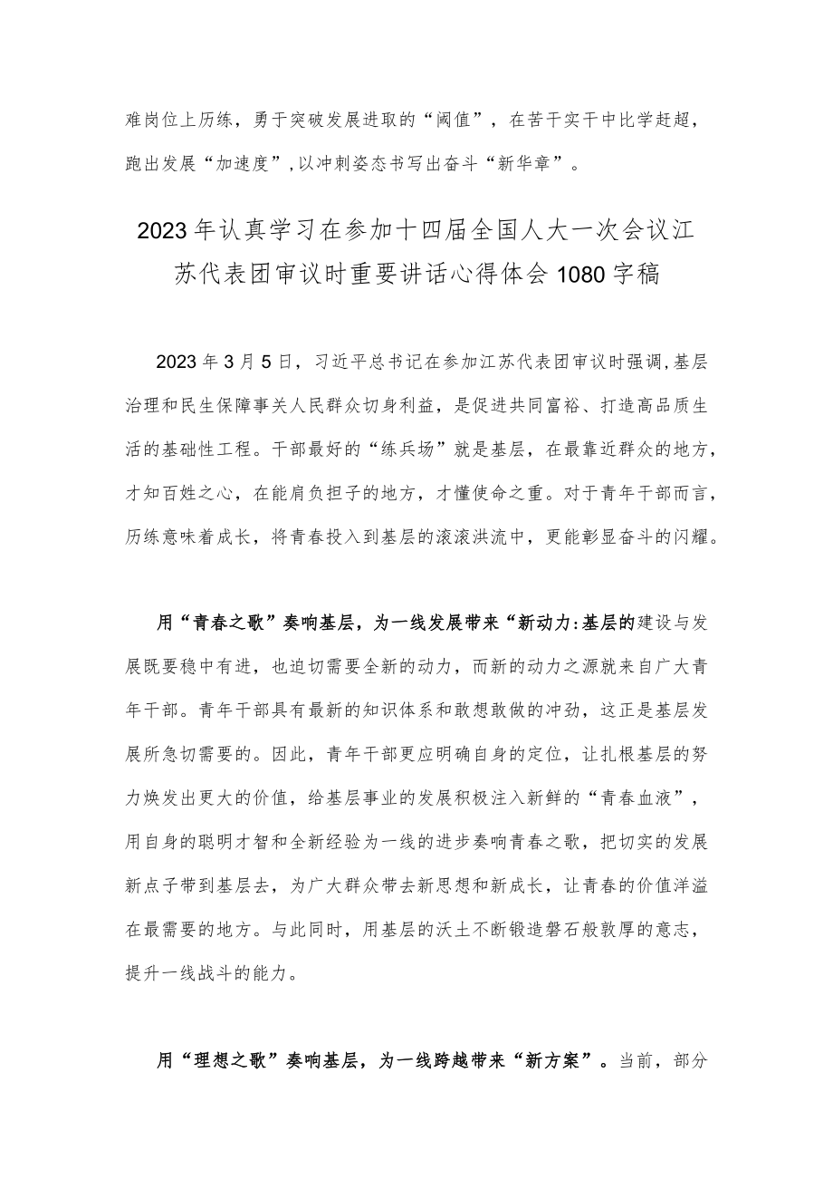 2篇学习在参加十四届全国人大一次会议江苏代表团审议时重要讲话心得体会.docx_第3页