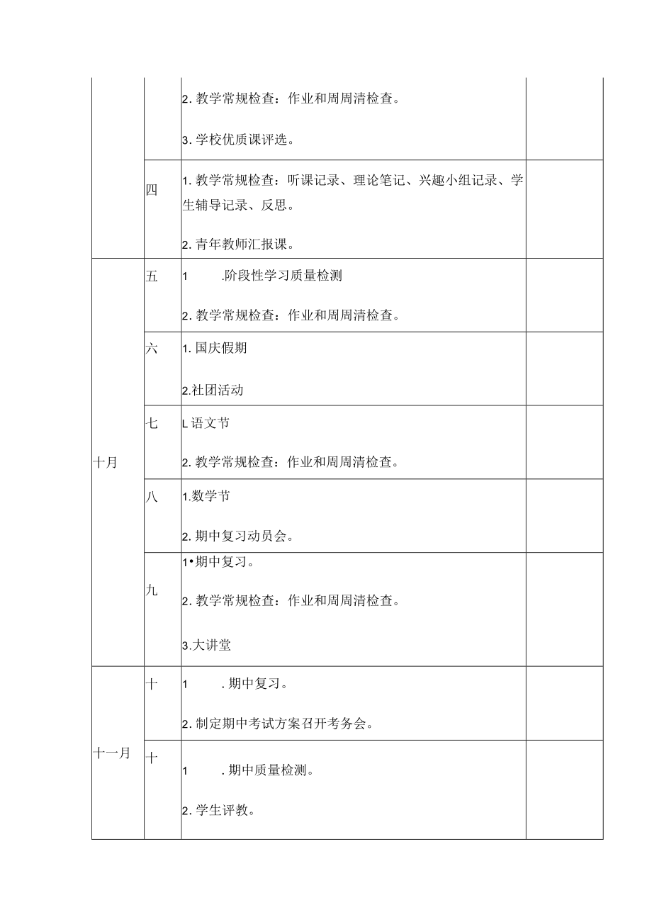 学校2023—2024学年度第一学期教学工作配档表.docx_第2页