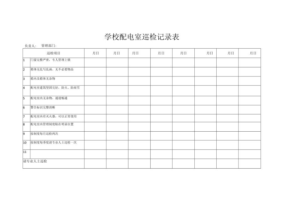 学校配电室巡检记录表.docx_第1页