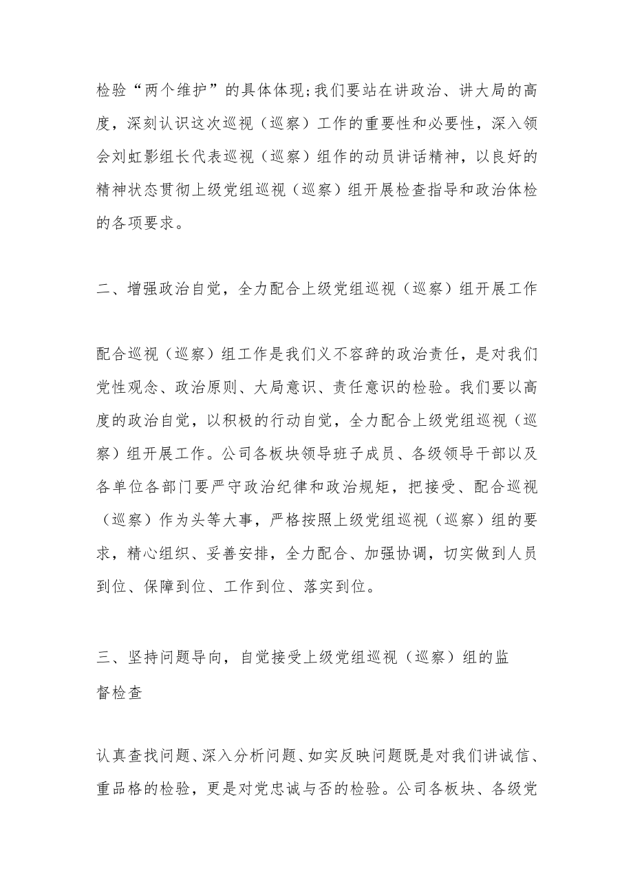 在接受上级巡视（巡察）动员会上的表态发言.docx_第2页