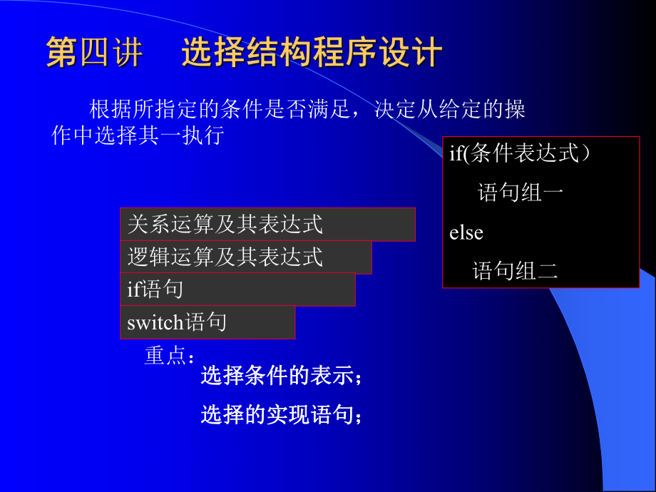 第四讲选择程序设计.ppt_第1页