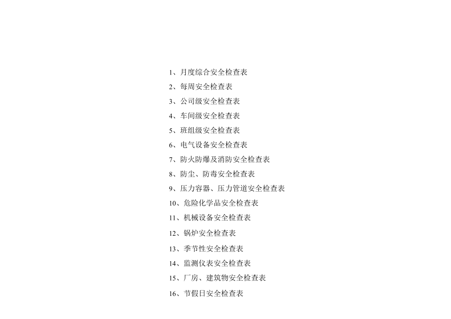 企业日常安全巡检表格大全.docx_第1页