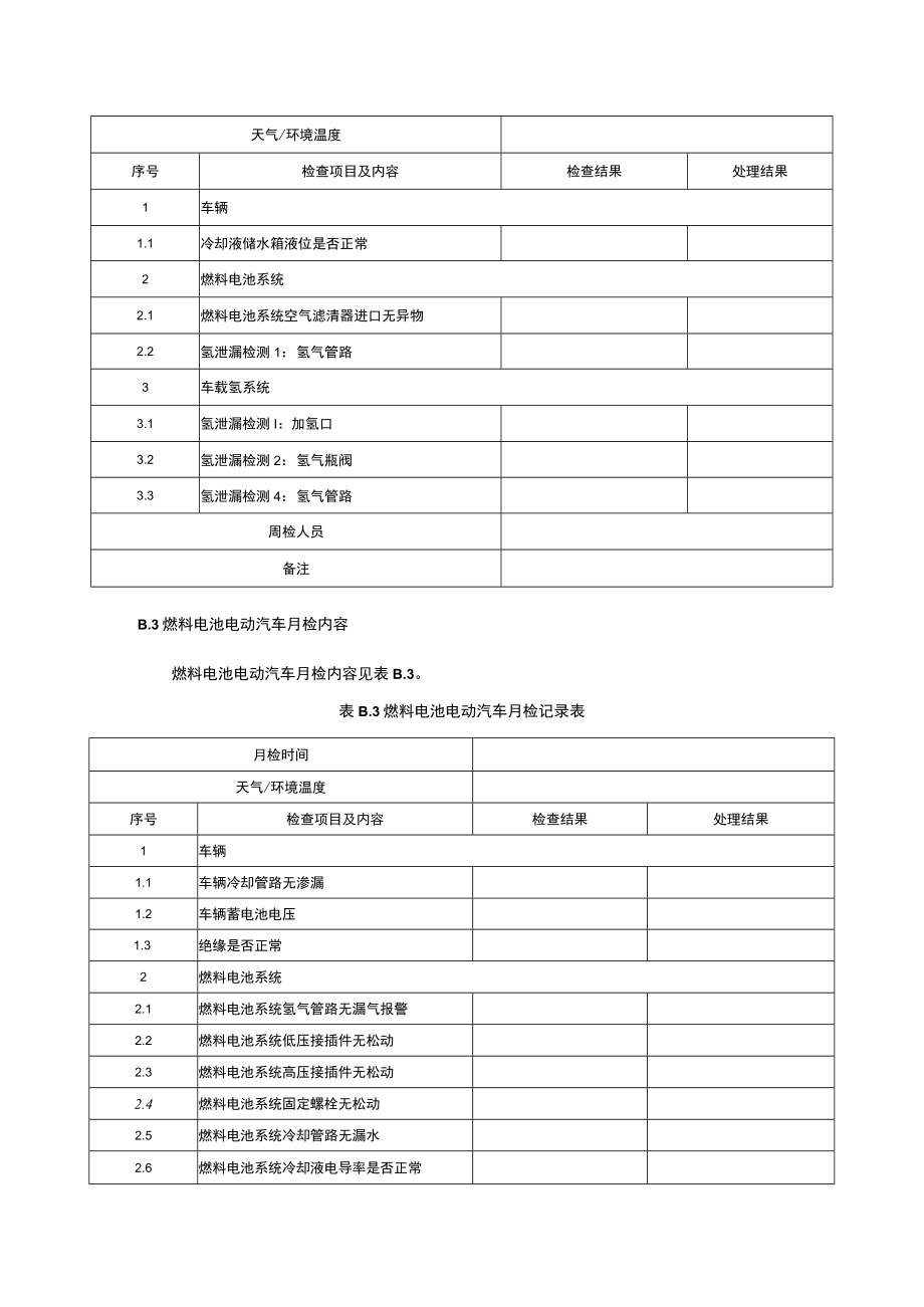 燃料电池电动汽车技术指标要求、点检表单.docx_第3页