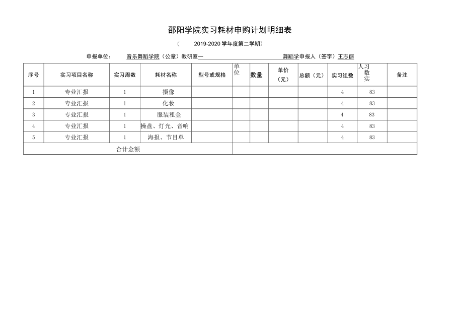 邵阳学院音乐舞蹈学院实验耗材报价表.docx_第3页