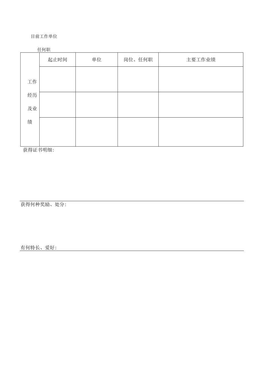 绍兴市高速公路运营管理有限公司应聘申请表.docx_第2页