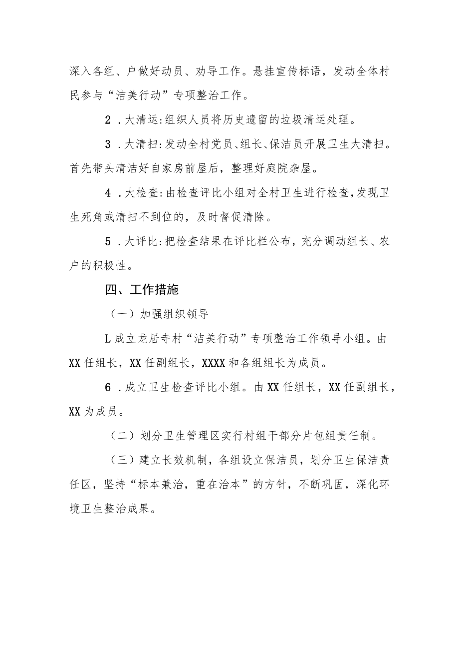 XX村“洁美行动”专项整治工作实施方案.docx_第2页