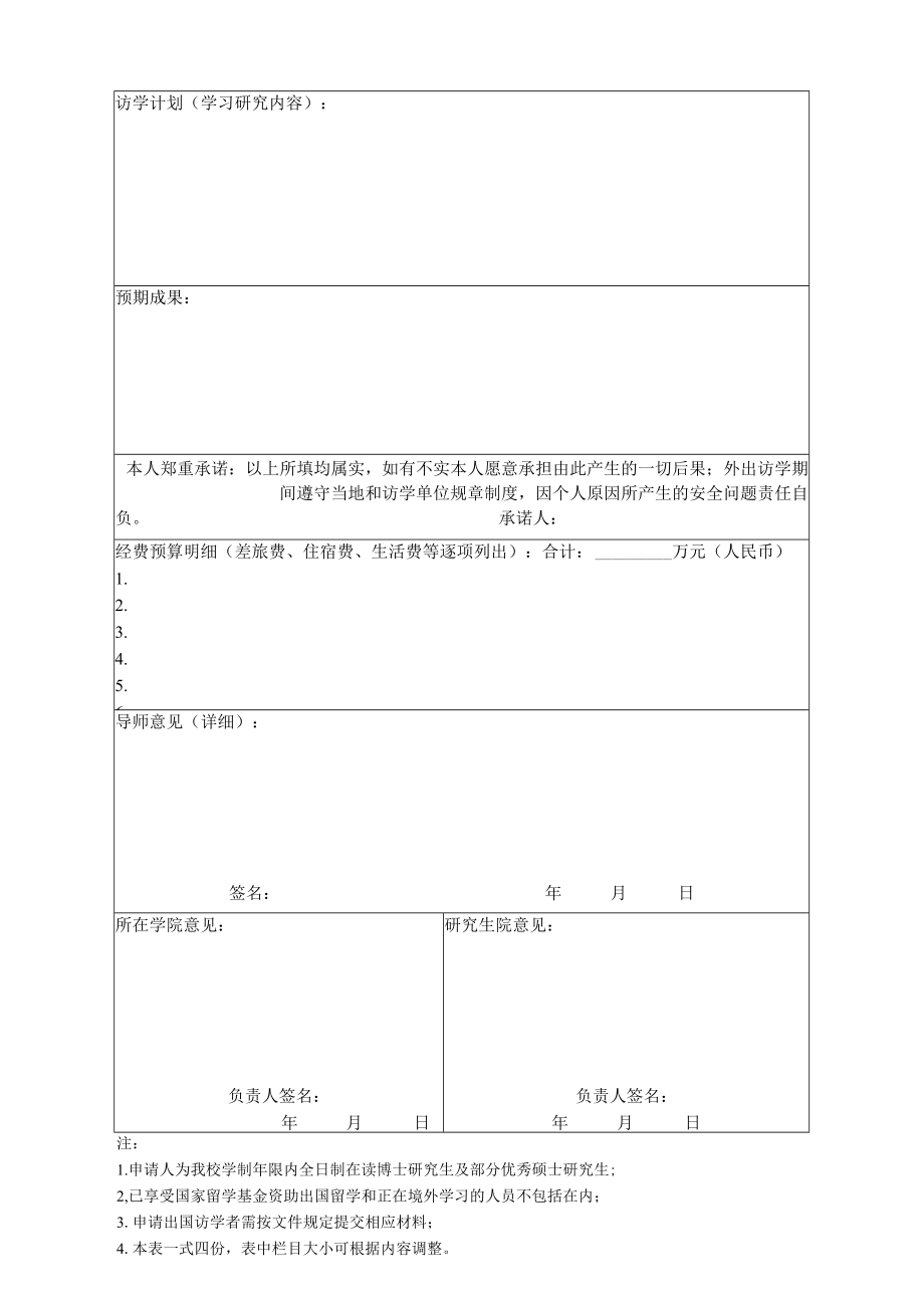 福建师范大学研究生出国境访学资助计划申请表.docx_第2页