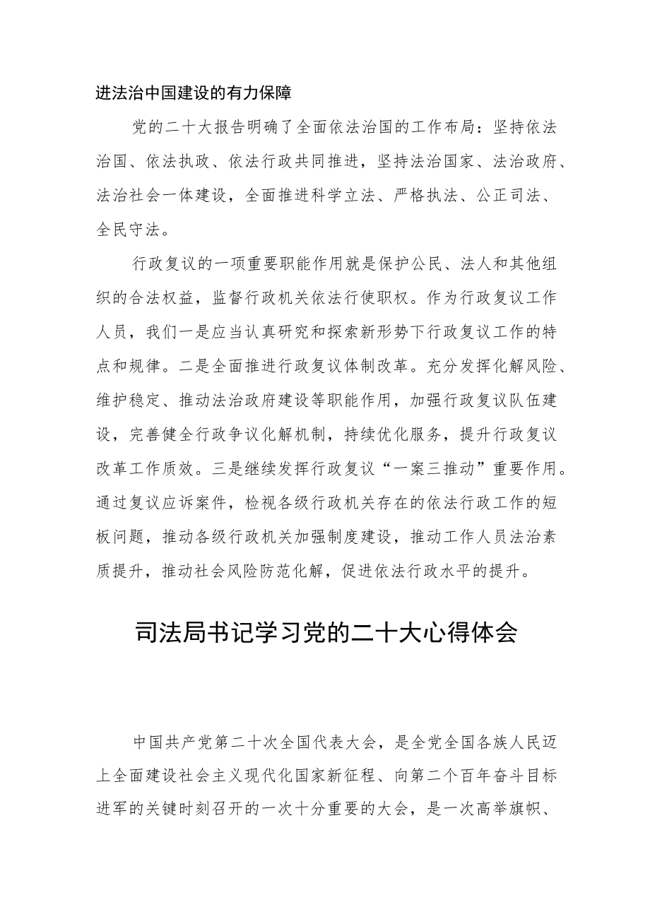 司法局书记学习党的二十大心得体会五篇.docx_第3页