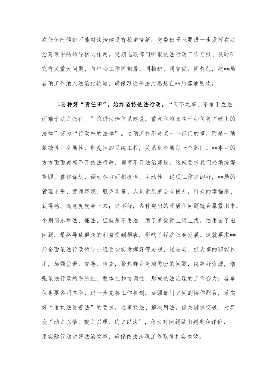 局长在2023年法治建设领导小组会议上的讲话.docx_第2页