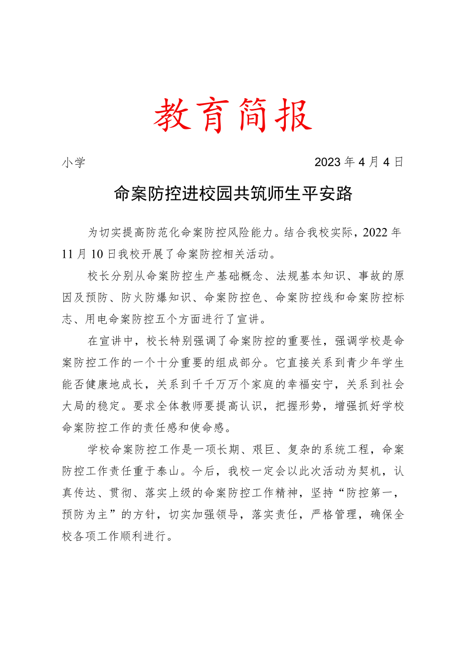 命案防控活动简报.docx_第1页