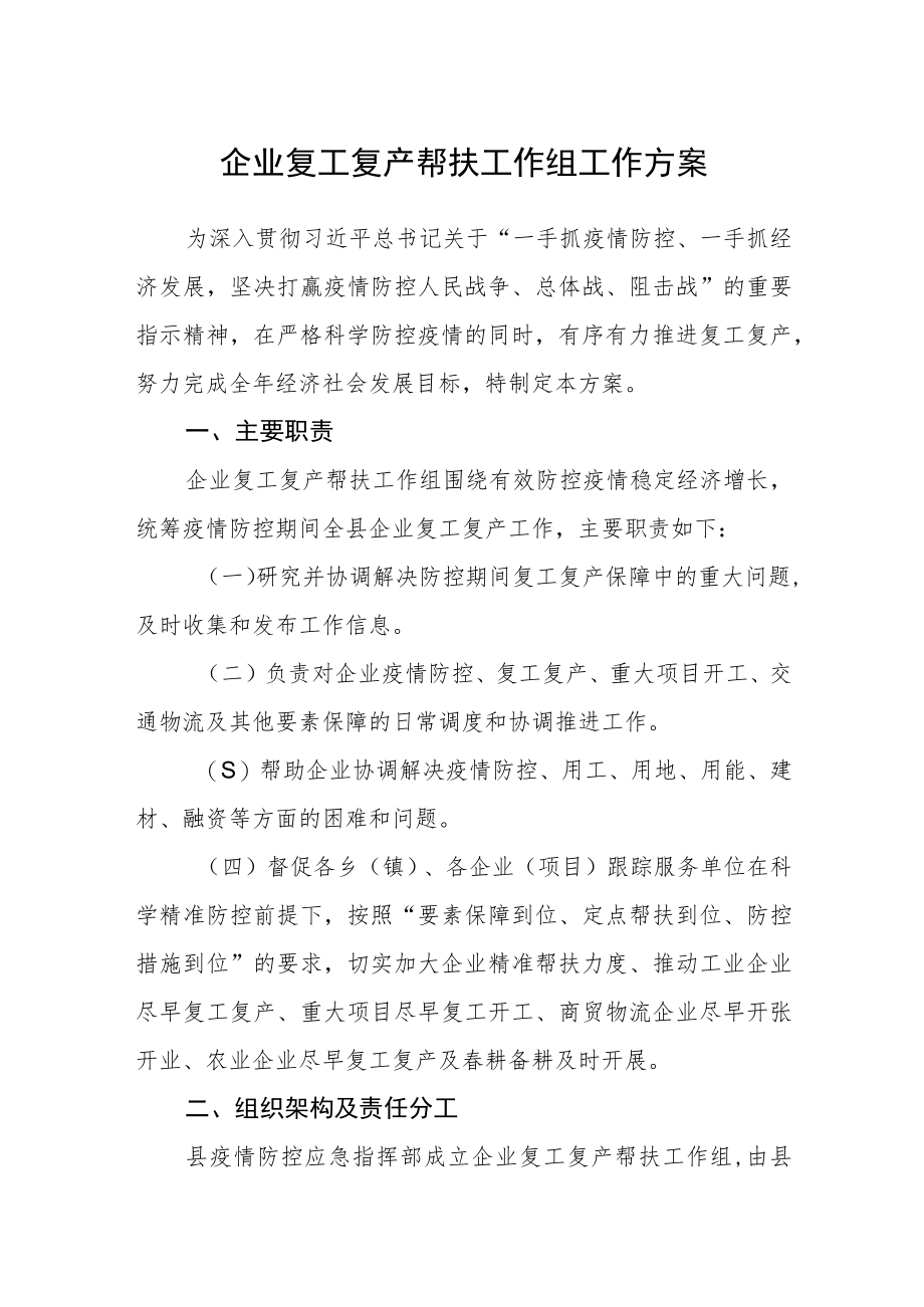 企业复工复产帮扶工作组工作方案.docx_第1页