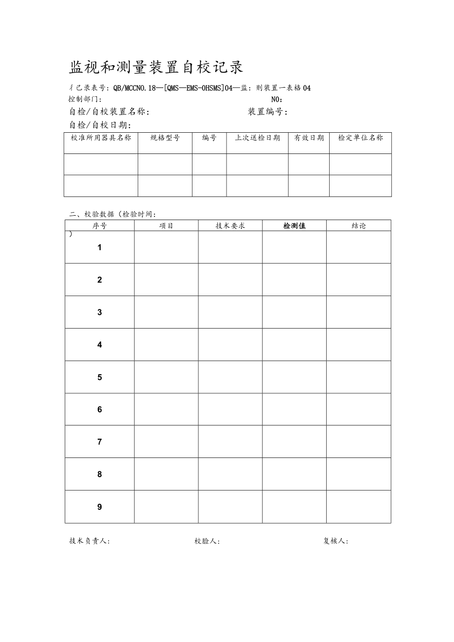 04监视和测量装置自校记录.docx_第1页