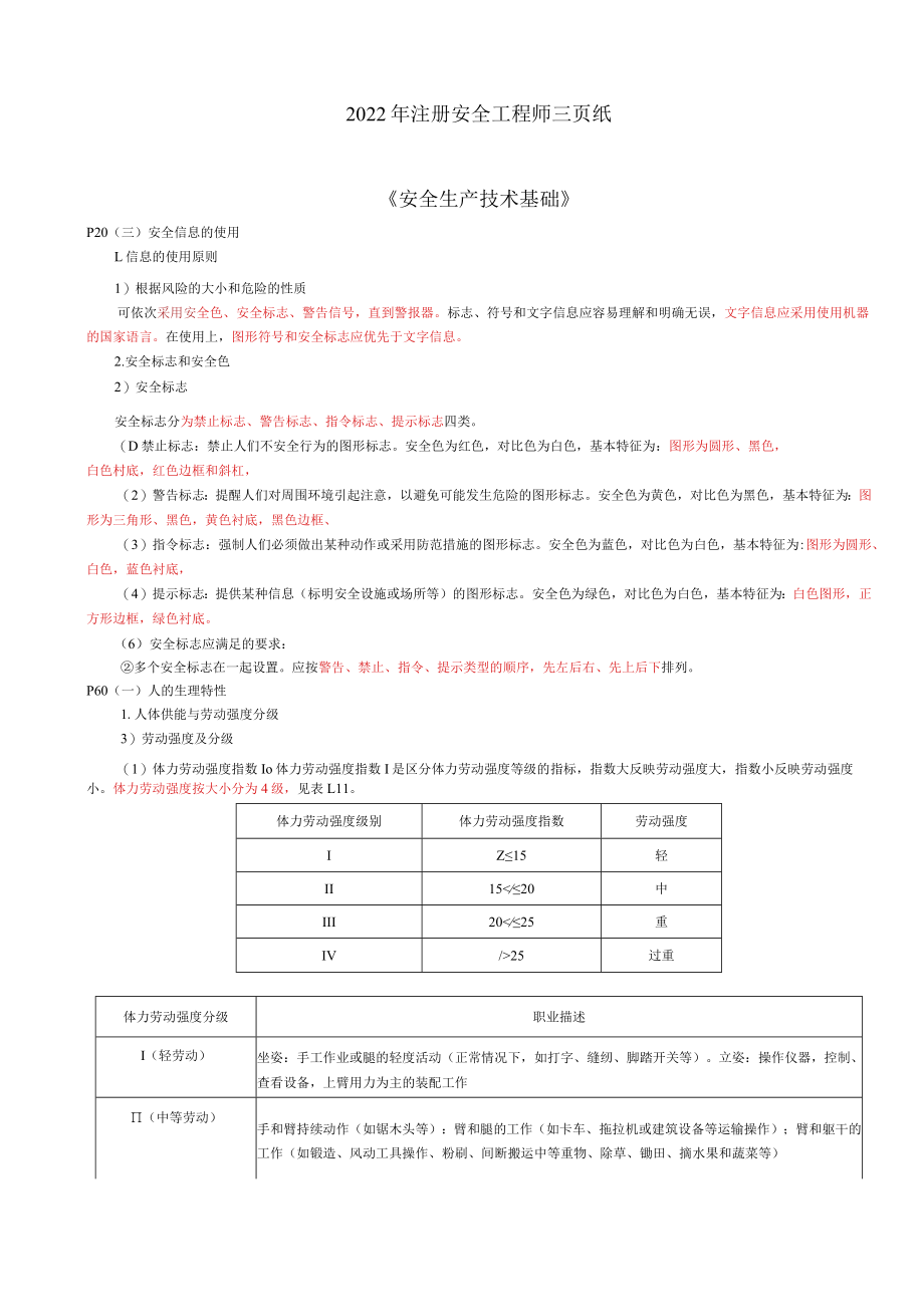 2022年中级注册安全工程师《安全生产技术》考前突击三页纸.docx_第1页