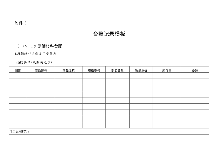 VOCs台账计录模板.docx_第1页