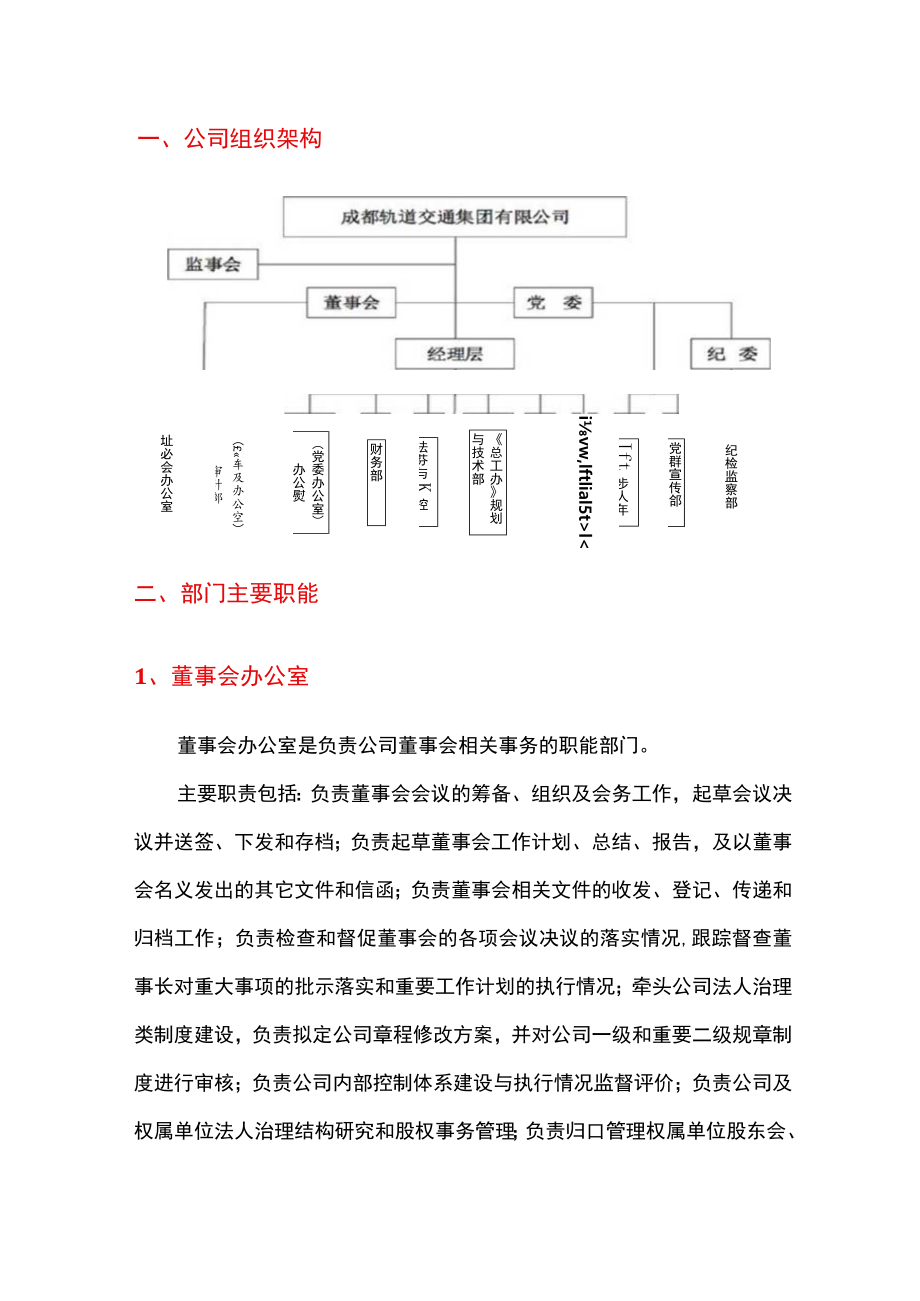 2021年成都轨道交通集团公司组织架构和部门职能.docx_第2页