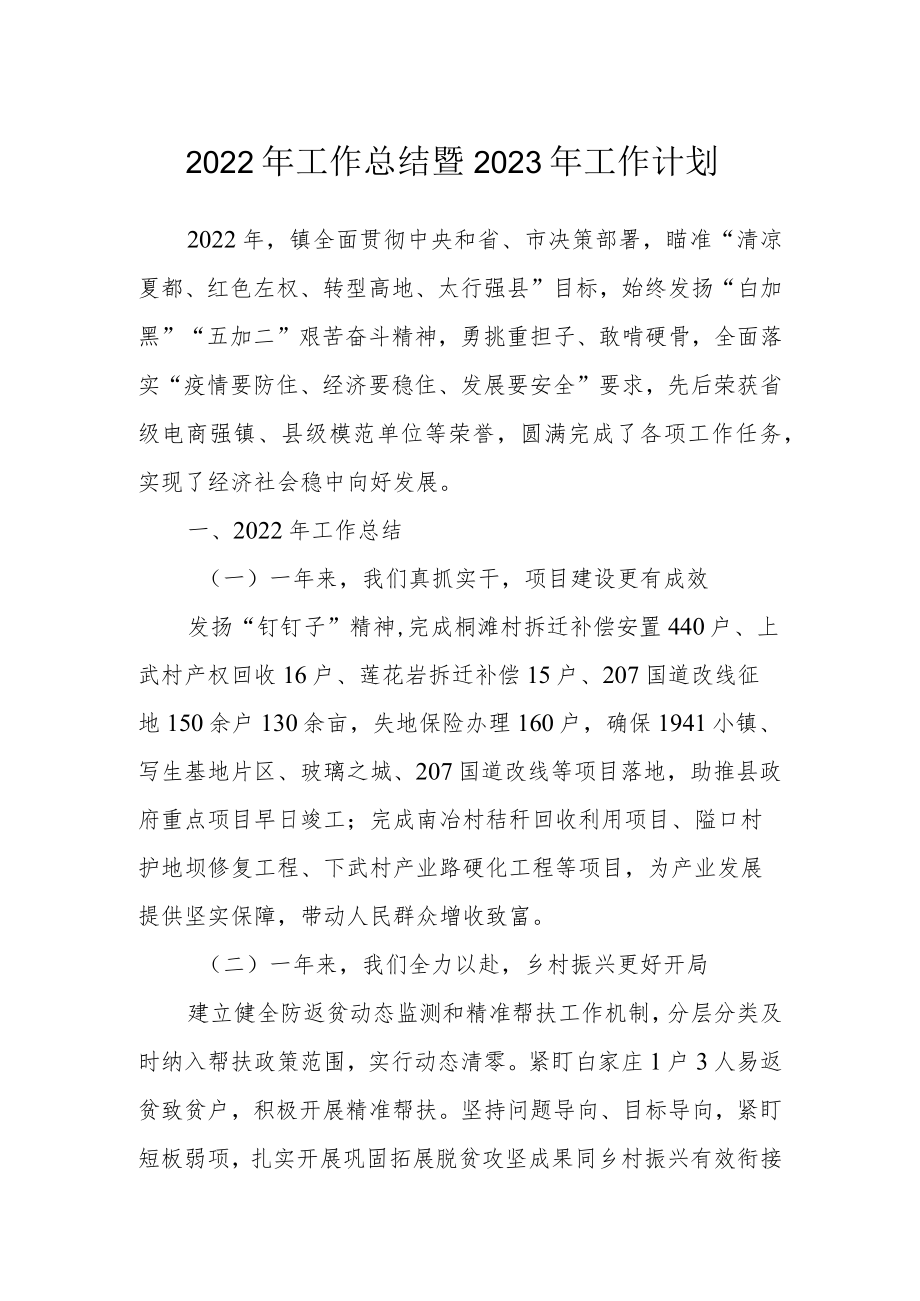 2022年工作总结暨2023年工作计划.docx_第1页