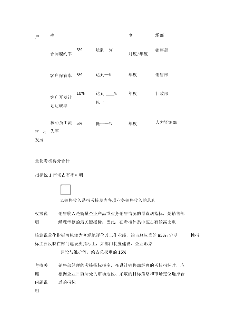 [优]销售部岗位绩效考核量表模板.docx_第2页