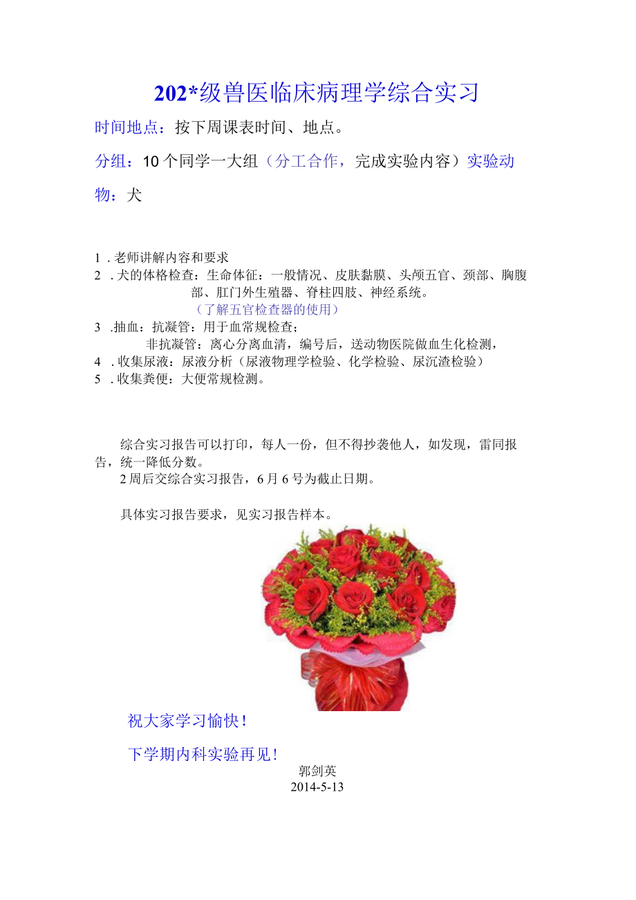 11级临床病理学综合实习流程范文.docx_第1页