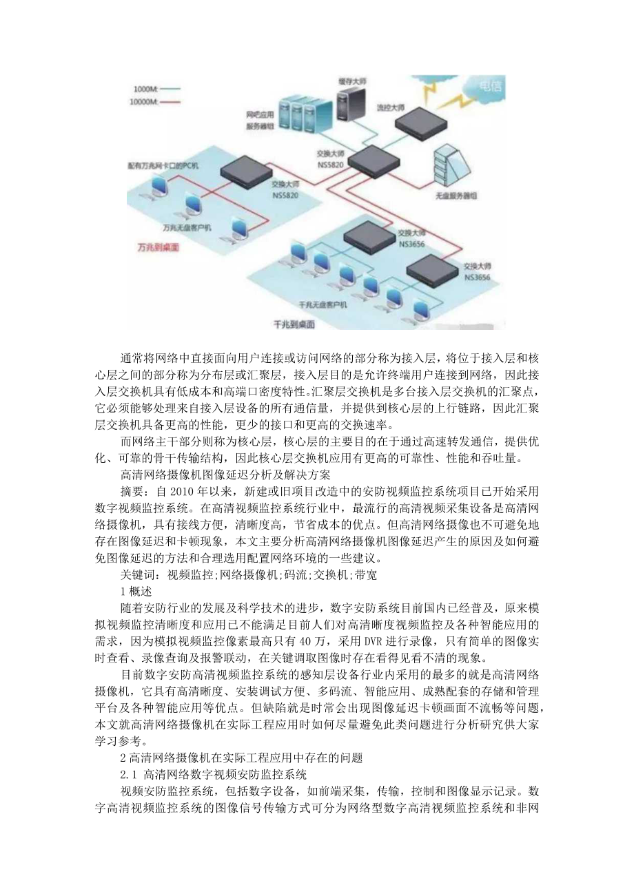 100路监控摄像头需要使用核心交换机（附高清网络摄像机图像延迟分析及解决方案）.docx_第3页