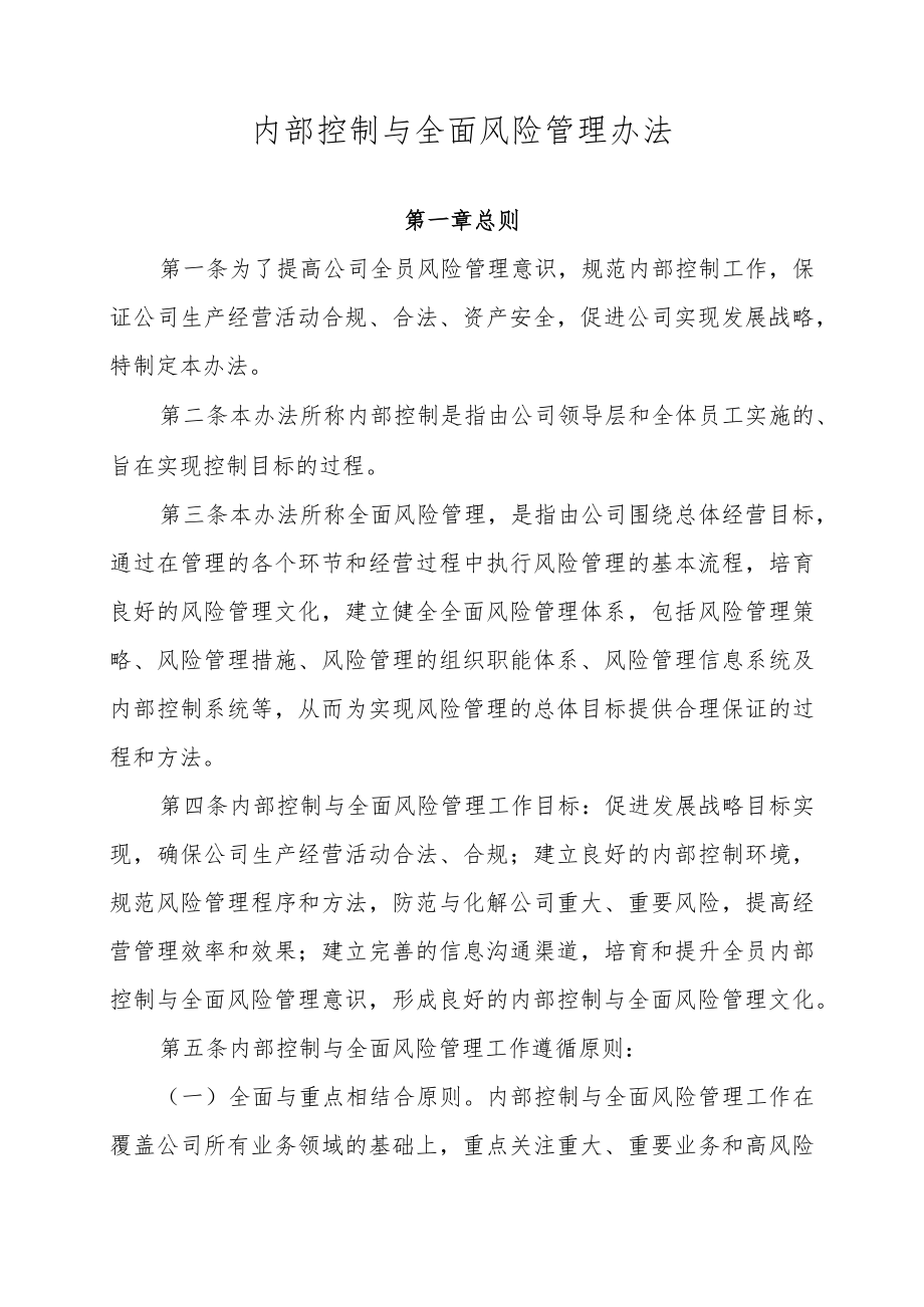 内部控制与全面风险管理办法.docx_第1页