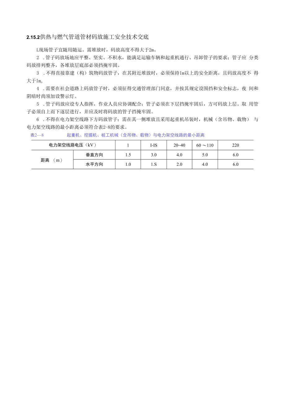 供热与燃气管道管材码放施工安全技术交底.docx_第1页