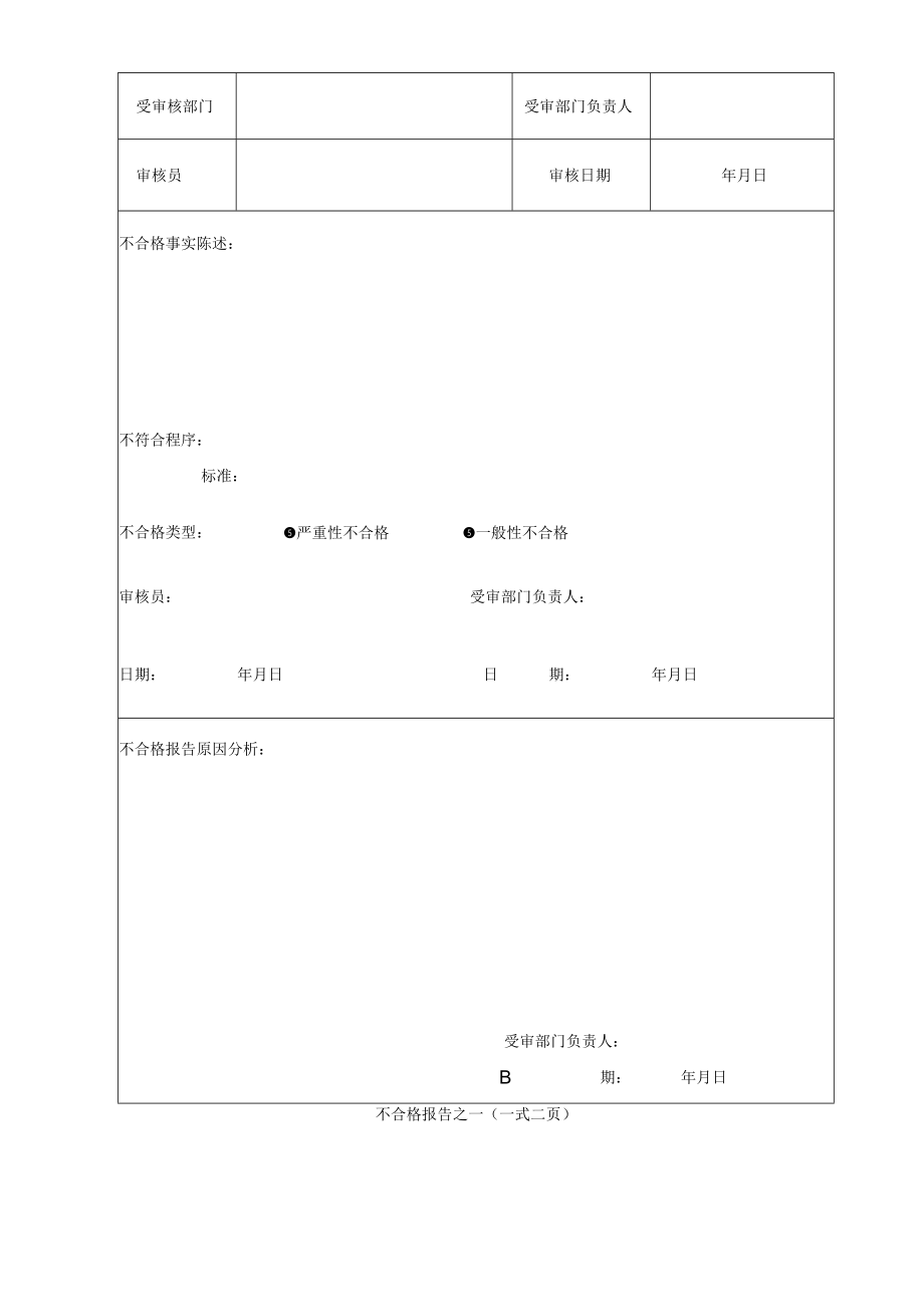 内审不合格报告（之一）.docx_第1页