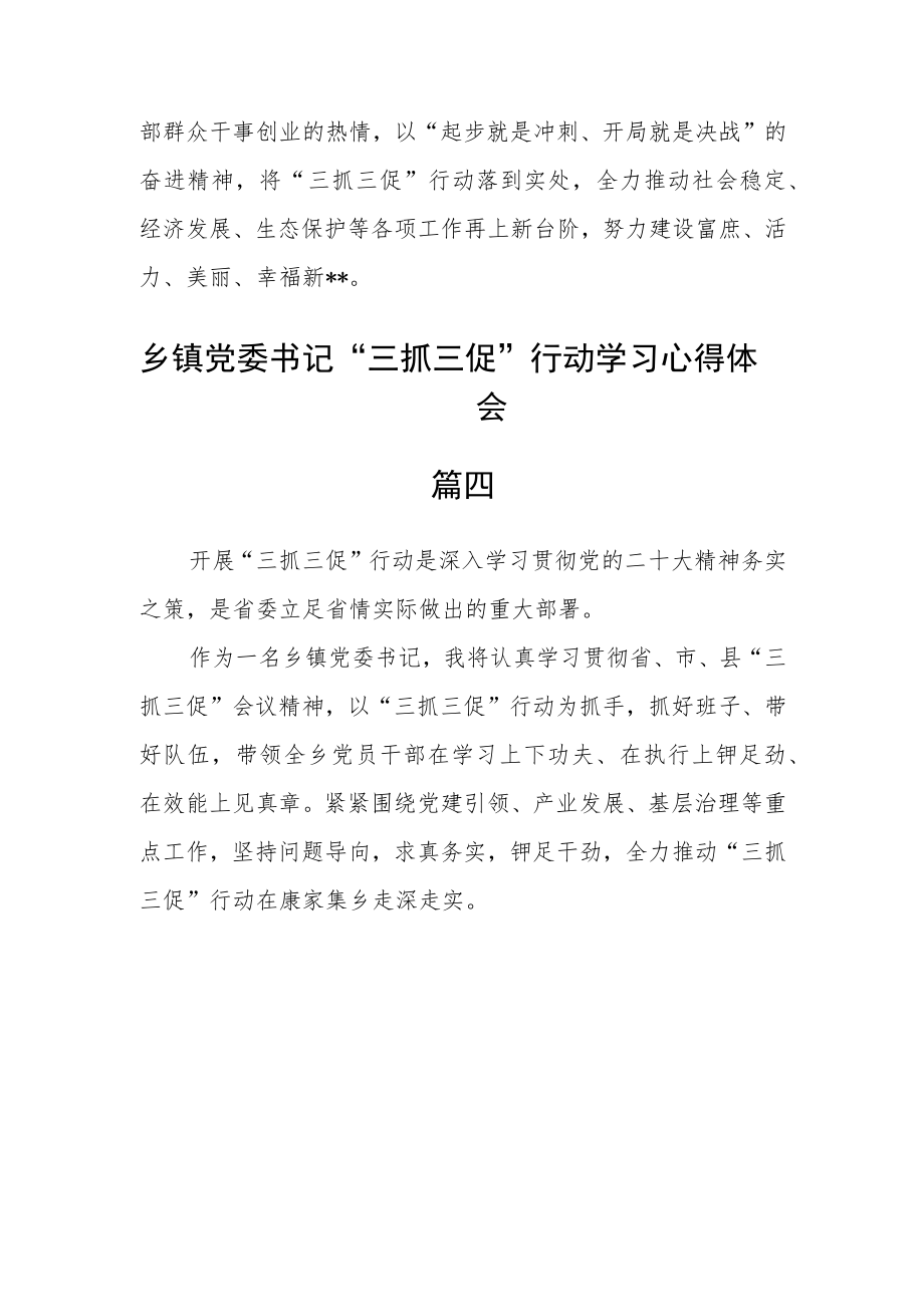 乡镇党委书记“三抓三促”行动学习心得体会四篇.docx_第3页