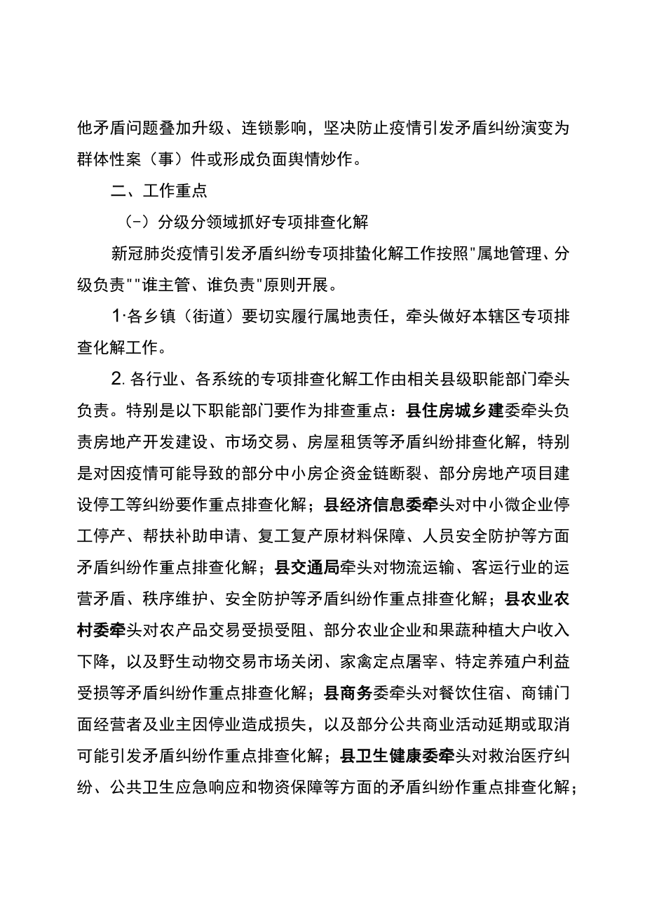 全县开展疫情引发问题专项专项排查化解工作方案 范本.docx_第2页