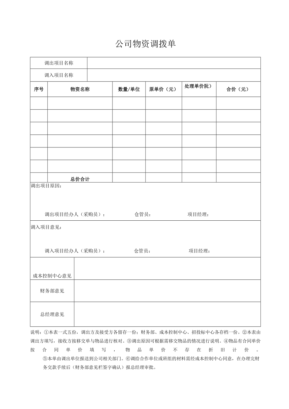 公司物资调拨单.docx_第1页